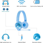 Made for Amazon Bluetooth Kids Headphones with Boom Microphone | Blue
