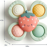 Itzy Ritzy Fidget Spinner Travel & Bath Toy - Textured Silicone Popper, Suction Cup Base for Stable Play
