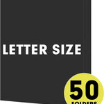 Two Pocket Folders, RAZCC 50 Pack 2 Pocket Folders Fit Letter Size Paper, Paper Folders with Pockets for School Office Business Home, Black