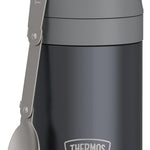 THERMOS FUNTAINER 16 Ounce Stainless Steel Vacuum Insulated Food Jar with Folding Spoon, Neon Orange