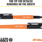 Klein Tools 8610112 Skribes Fine Tip Permanent Markers, Professional-Grade Ink, Multi-Surface Jobsite Marker for Wet, Dry and Oily Surfaces, Black, 12-Pack