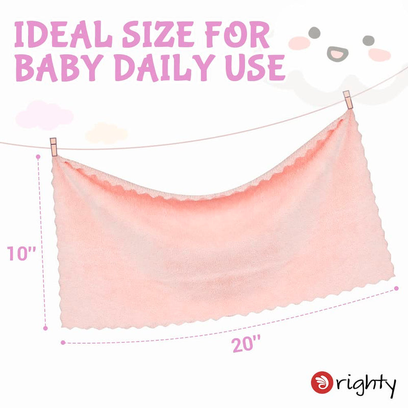 Orighty Baby Burp Cloths, 8 Pack Burping Cloths for Babies, 20 x 10 Inch | Super Soft & Absorbent Coral Fleece Towels, Large Burp Rugs for Sensitive Skin, Newborn Essentials Shower Gift Girl Boy