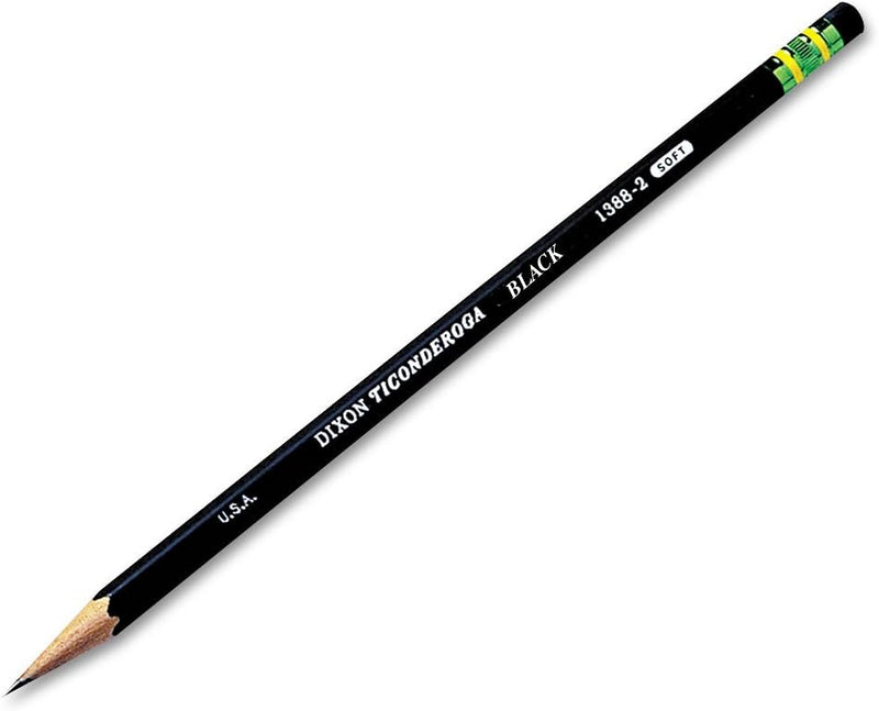 Ticonderoga Wood-Cased Pencils, Pre-Sharpened, 2 HB Soft, Black, 10 Count
