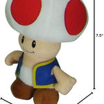 Little Buddy Super Mario All Star Collection 1417 Toad Stuffed Plush, Multicolored,7.5"