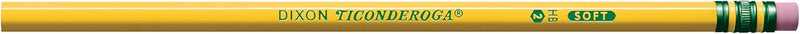 Ticonderoga Wood-Cased Pencils, Unsharpened, 2 HB Soft, Yellow, 72 Count