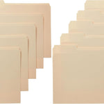 Amazon Basics Sturdy File Folders with Reinforced Tabs for Filing and Organization, 1/3-Cut Tab, Assorted Positions, Letter Size, 8.5x11 inches, Manila, 100-Pack