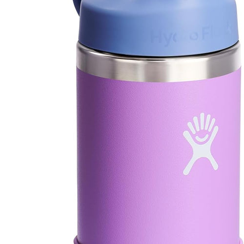 Hydro Flask Kids Water Bottle for School - Stainless Steel and Insulated with Straw Cap - 12 Oz in Anemone Purple