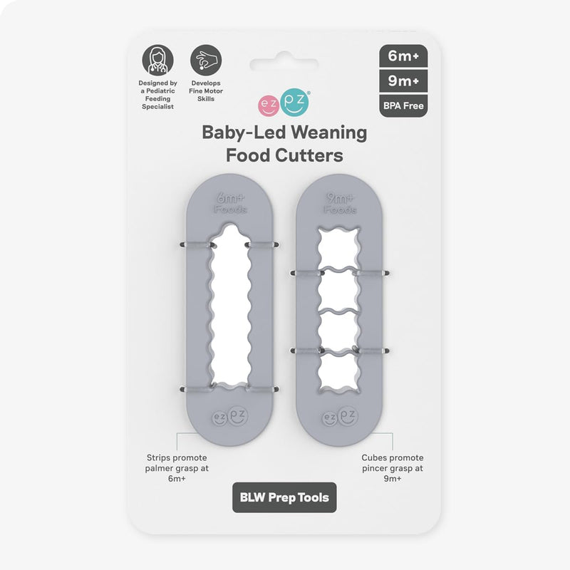 ezpz Baby-Led Weaning Food Cutters (2 pack in Sage) - 6/9 Months + | Food Prep for Infants - Designed by a Pediatric Feeding Specialist