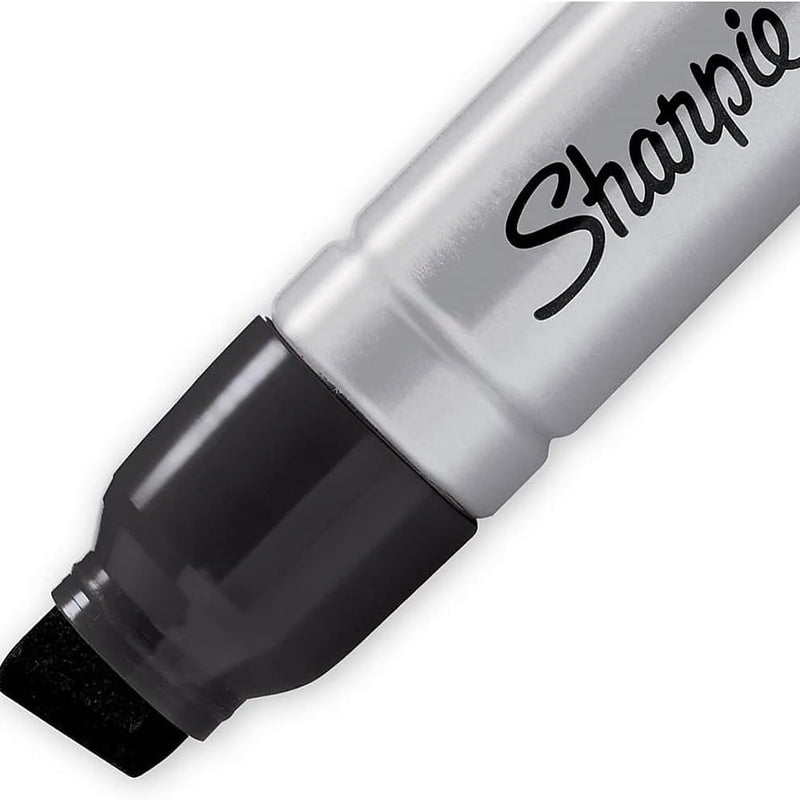 Sharpie Magnum Permanent Markers, Oversized Chisel Tip, Black, 12 Count - Office, Home, Teacher Supplies, Great for Poster Boards