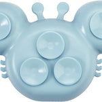 PandaEar 2 Pack Silicone Suction Plate for Baby, Divided Unbreakable Toddler Food Plate with 2 Pack Spoons for Self Feeding, Toddler Utensils Feeding Set Baby Eating Supplies, Crab Shape -Blue&Green
