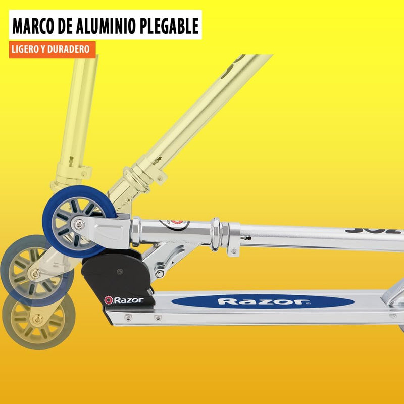 Razor A Kick Scooter for Kids - Lightweight, Foldable, Aluminum Frame, Adjustable Handlebars, and Rear-Fender Brake
