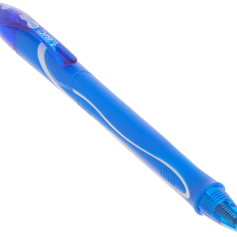 BIC Gelocity Quick Dry Blue Gel Pens, Medium Point (0.7 mm), School Supplies for Students and Teachers, with Full Grip, 12-Count Pack in Blue