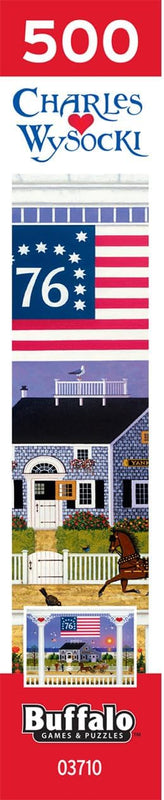 Buffalo Games Charles Wysocki Nantucket Jigsaw Puzzle - 500 Piece, 21.25 x 15 in - Reference Poster - Jigsaw Puzzles for Adults - Patriotic Art