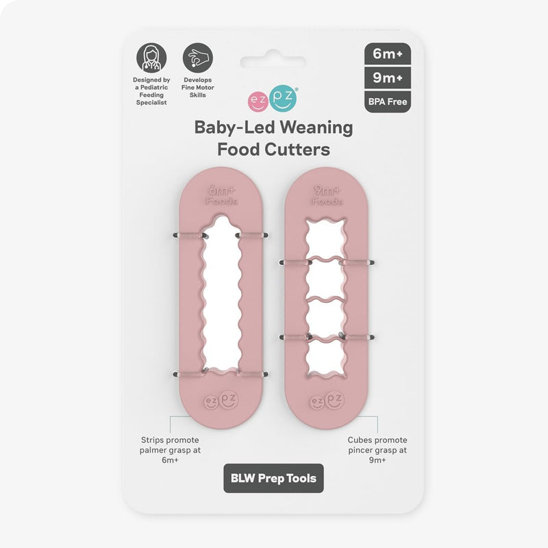 ezpz Baby-Led Weaning Food Cutters (2 pack in Sage) - 6/9 Months + | Food Prep for Infants - Designed by a Pediatric Feeding Specialist