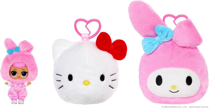 LOL Surprise Loves Hello Kitty and Friends Reversible Plush - Blind Plush with Matching Tot, Sanrio Characters, On-The-Go Play, 5 Surprises, 6 Adorable Styles!