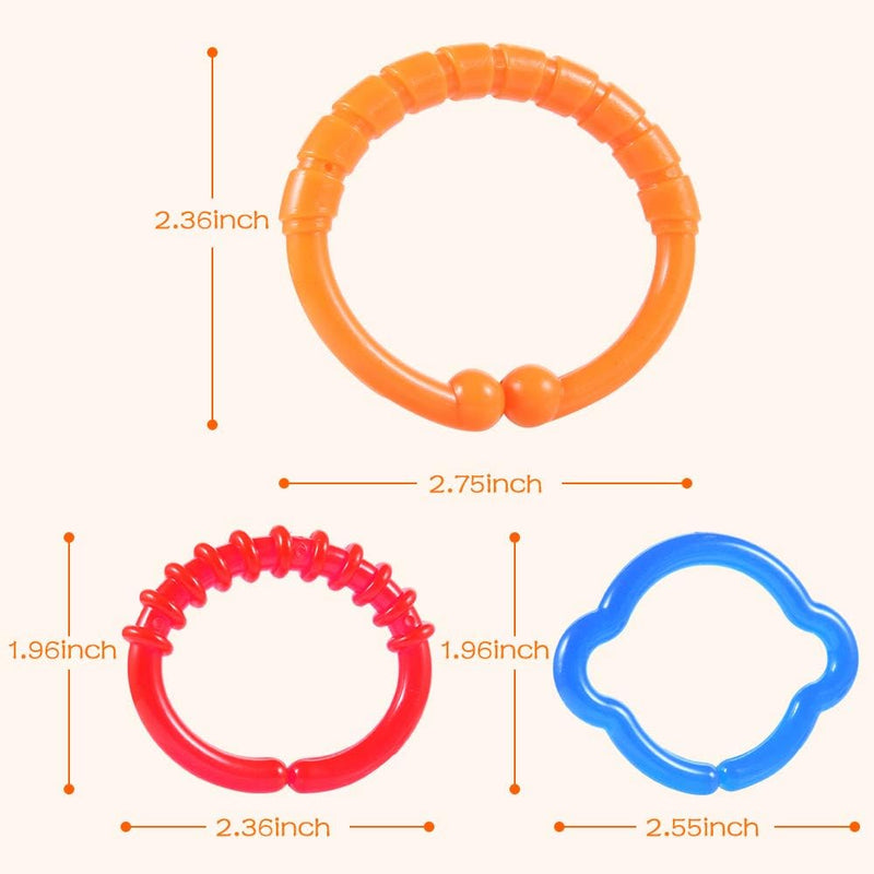 HAHA Baby Link-to-Go Connecting Rings - 18-Piece Set for Stroller, Car Seat, Crib, Playmat Attachment