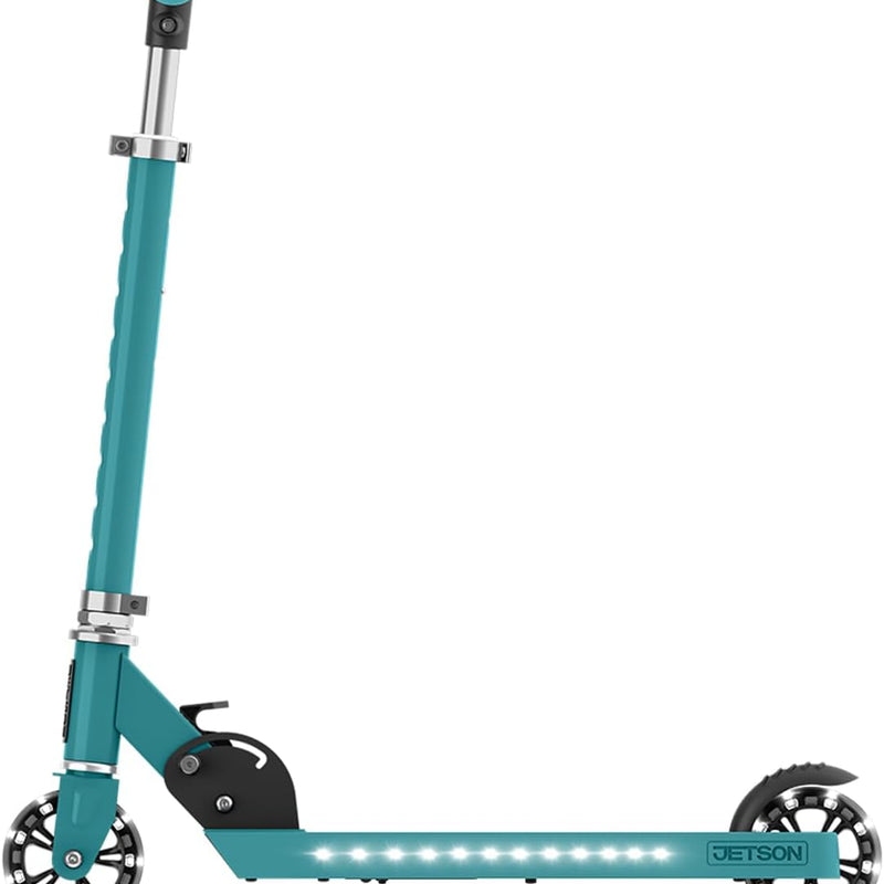 Jetson Jupiter Kids 2-Wheel Light-Up Kick Scooter for Ages 5+ with Adjustable Handlebar and Rear Brake