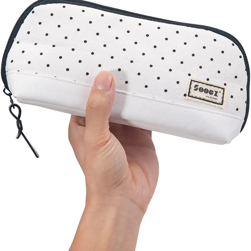 Sooez Wide-Opening Pencil Pen Case, Lightweight & Spacious Pencil Bag Pouch Box Organizer, Aesthetic Supply with Triangular Design for Adults, Grey