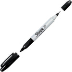 Sharpie Twin Tip Permanent Markers, Fine and Ultra Fine, Black, 12 Count