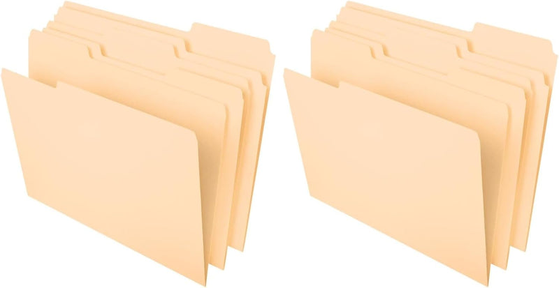 Pendaflex File Folders, 100 Pack, Durable Manila Folders, Letter Size (8.5" x 11"), 3 Top Tabs for Easy Labeling, Everyday Filing Essential for Offices, Classrooms & Home Document Organization