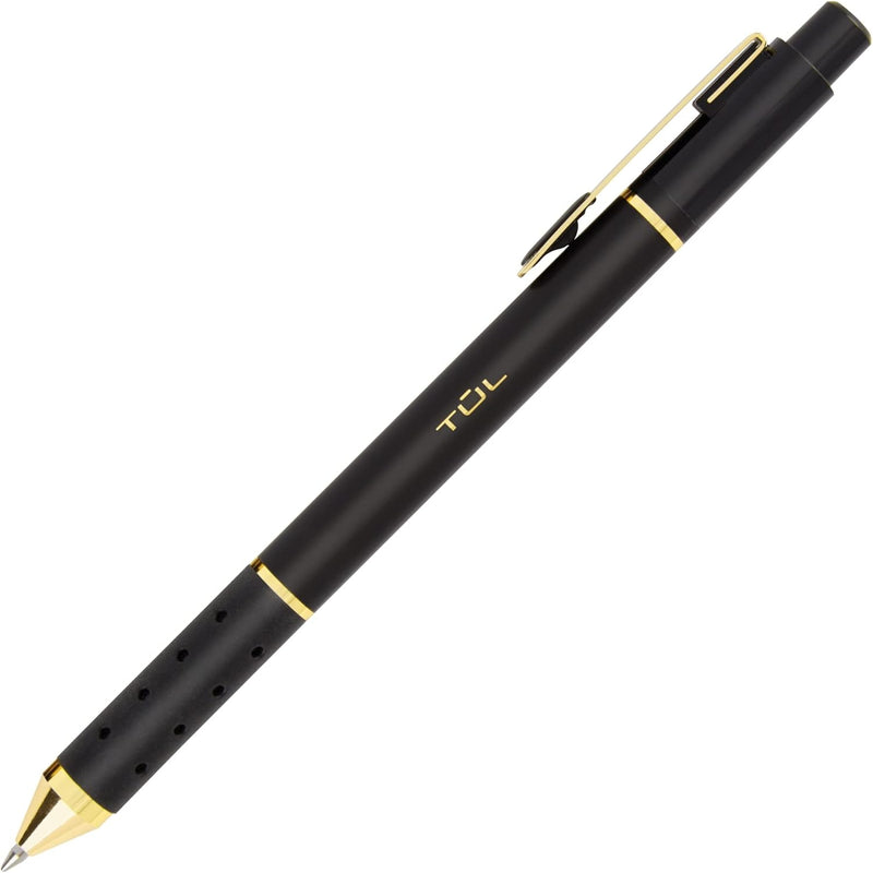 TUL® GL Series Retractable Gel Pens, Medium Point, 0.7 mm, Black Barrel, Black Ink, Pack Of 12 Pens