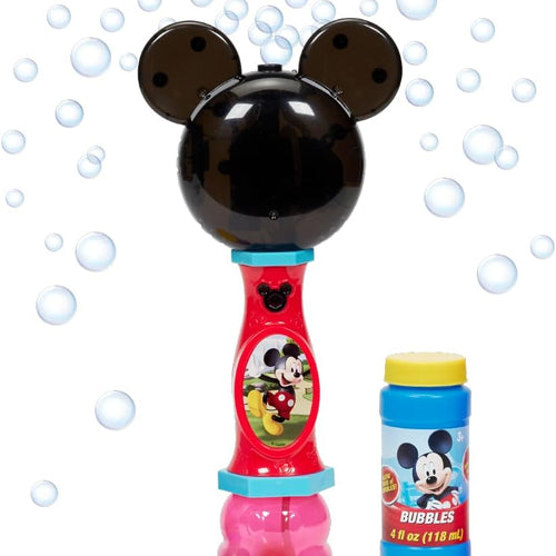 Little Kids Disney Mickey Mouse Light and Sound Musical Bubble Wand, Includes Bubble Solution, Multi (20511)