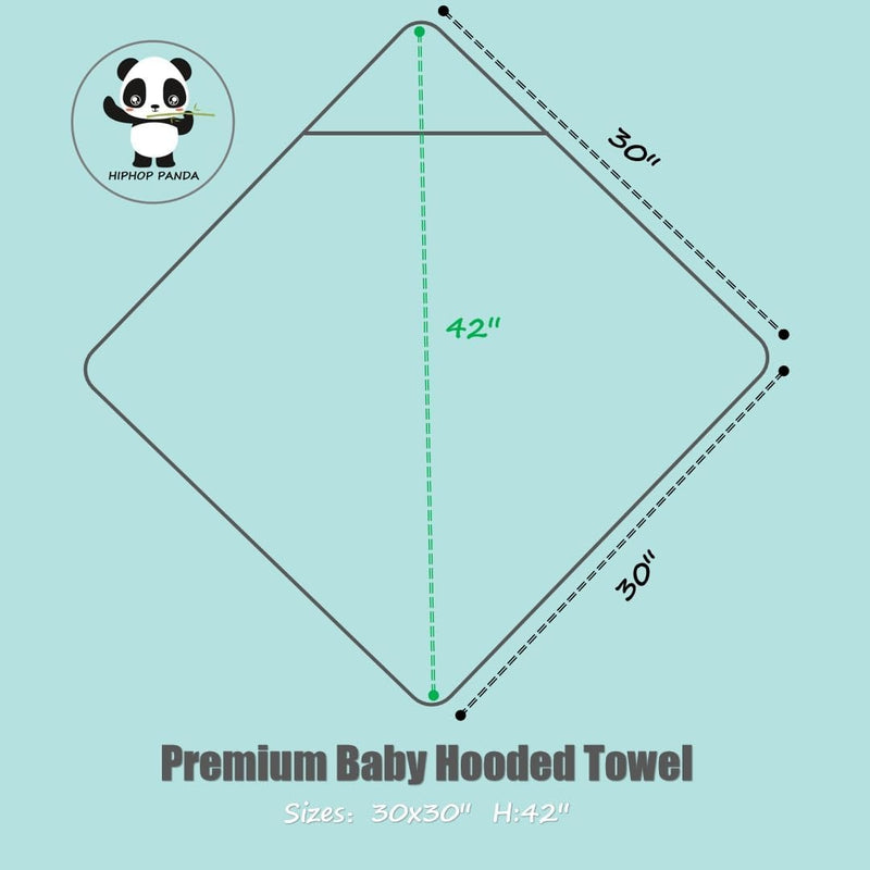 HIPHOP PANDA Hooded Towel - Rayon Made from Bamboo, Bath Towel with Bear Ears for Newborn, Babie, Toddler, Infant - Absorbent Large Baby Towel - Bear, 30 x 30 Inch