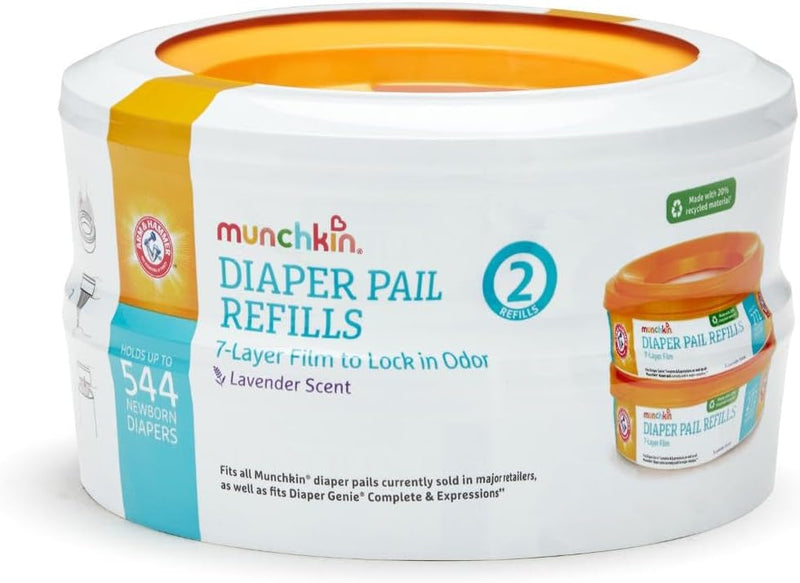 Munchkin Arm & Hammer Diaper Pail Refills, Lavender, 2 Pack