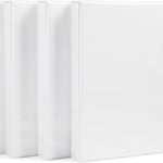 Amazon Basics 3-Ring Binder with Round Rings and Interior Pockets, 1-Inch, White, 4-Pack