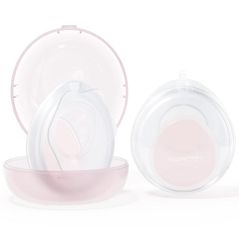 Momcozy Breast Milk Collector, Large Capacity for High Milk Supply 3oz 2pcs | Milk Collectors for Breastfeeding, Reusable Soft Silicone Breast Shells ,Passive Milk Collection, Reusable Silicone Shell