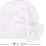 BQUBO Newborn Baby Girls Hats Mittens Set Hospital Hat Beanie Infant Bow Hats Baby Cotton Gloves for 0-6 Months