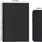 DSTELIN Blank Spiral Notebook, 2-Pack, Soft Cover, Sketch book, 100 Pages / 50 Sheets, 7.5 inch x 5.1 inch, 100GSM, (Black)