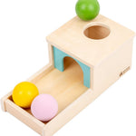 adenas montessori wooden toy for 6-12 month baby 3 balls with tray, object permanence box for toddler kid 1-2 year old preschool gift