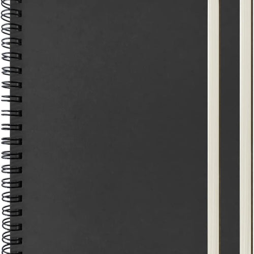 DSTELIN Blank Spiral Notebook, 2-Pack, Soft Cover, Sketch book, 100 Pages / 50 Sheets, 7.5 inch x 5.1 inch, 100GSM, (Black)