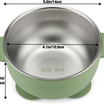 PandaEar 3 Pack Stainless Steel Baby Suction Bowls, Non-Slip Child Food Bowl with Silicone Sleeve for Kids Toddlers Infants, Unbreakable & Mess Free (Blue Green Beige)