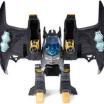 DC Comics, Metal Force Transforming Batwing, 2-in-1 Playset, Includes Batman and Superman Figures, with Projectiles and Character Cards, Kids Toy for Boys Ages 4 and Up