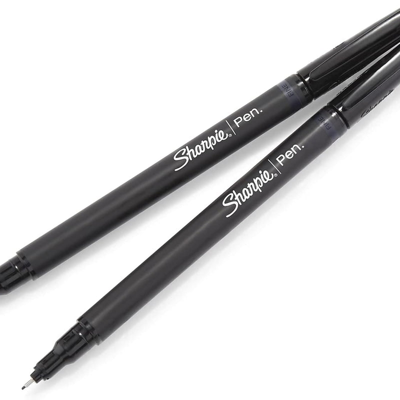 SHARPIE Felt Tip Pens, Fine Point (0.4Mm) Felt Tip Markers, Journaling Pens, Art Markers, Drawing Markers, Black, 4 Count