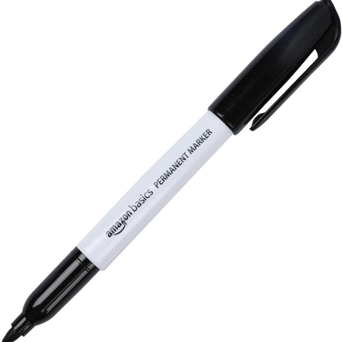 Amazon Basics Fine Tip Permanent Markers for Office, School, and Home Use, Assorted Colors, 24 Pack