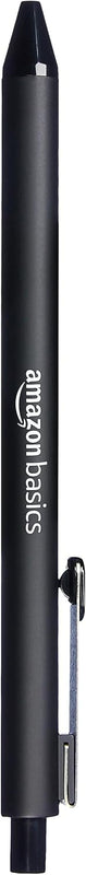 Amazon Basics Retractable Ballpoint Pens with Comfortable Grip for Smooth Writing, Black, Note-Taking, Office and School Supplies, 12-Pack