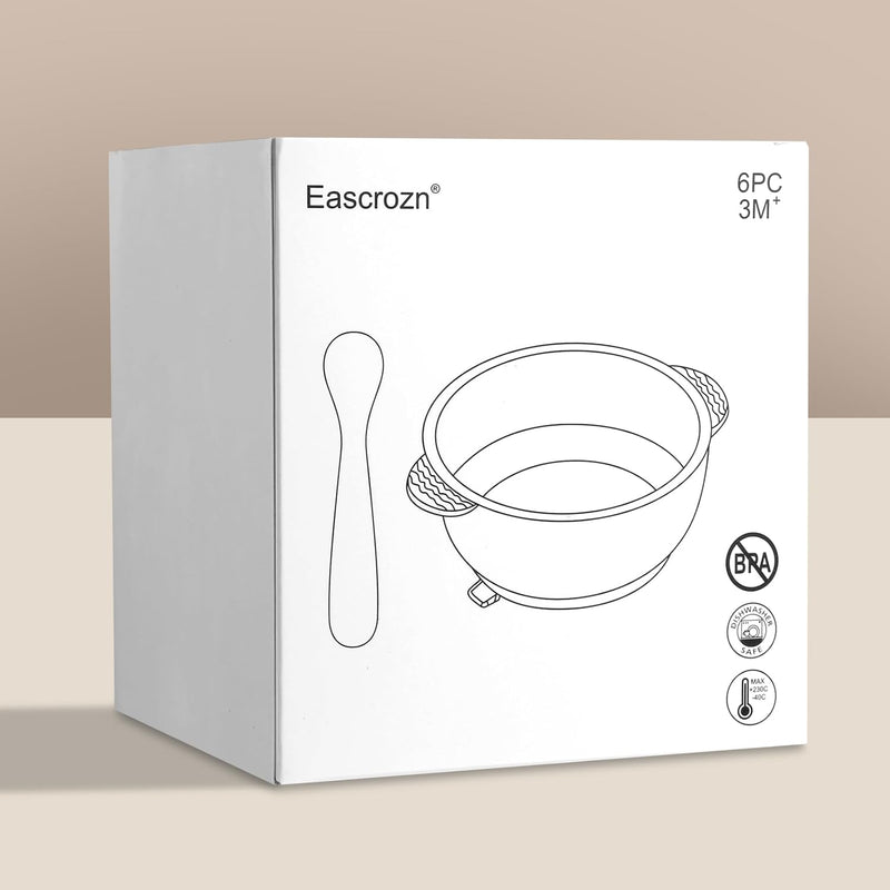 Eascrozn 3 Pack Baby Bowls with Suction and Baby Spoons, BPA Free | Silicone Baby Feeding Set, Baby Utensils Feeding Supplies for Babies Toddlers Kids, Microwave and Dishwasher Safe
