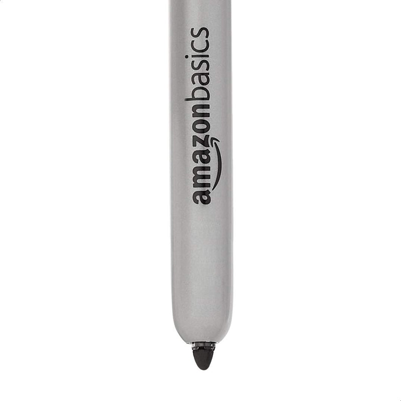 Amazon Basics Retractable Permanent Markers, Quick Drying Fade Resistant Ink, Versatile Art Supplies for Drawing, Black, 12 Count