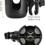 Accmor Stroller Cup Holder with Phone Holder, Bike Cup Holder, Universal Cup Holder for Uppababy Nuna Doona Strollers, 2-in-1 Cup Holder for Walker, Wheelchair, Scooter