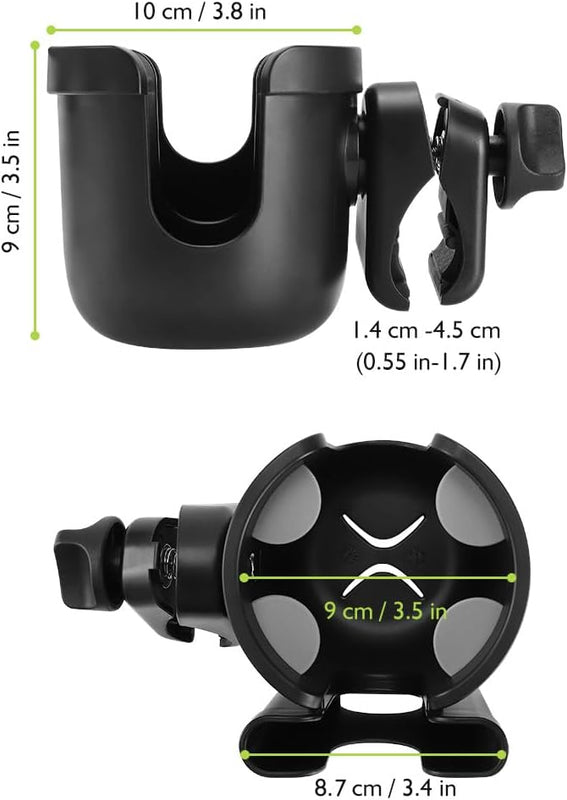 Accmor Stroller Cup Holder with Phone Holder, Bike Cup Holder, Universal Cup Holder for Uppababy Nuna Doona Strollers, 2-in-1 Cup Holder for Walker, Wheelchair, Scooter