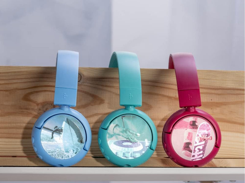 Made for Amazon Bluetooth Kids Headphones with Boom Microphone | Blue