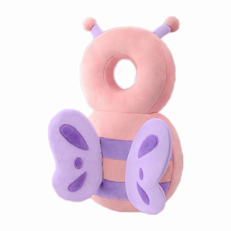 PandaEar Baby Head Protection Backpack, Toddler Walking Head Protector | Adjustable Head Protector Pad Safety Cushion, Head & Back Protection for Babies Learning to Walk, Pink Butterfly Design