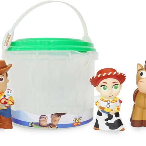 Disney Store Official Toy Story Bath Toys Set - Includes 5 Detailed Toys with a Straining Storage Bucket - Bath Time Fun & Water Play Set for Kids