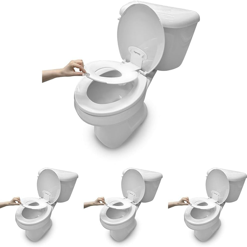 Ingenuity Ready Set Go Potty Training Toilet, Removable Bowl, Non-Skid Bottom, Wide Stable Base, Age 18 Months & Up, White & Grey