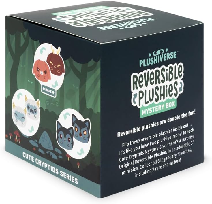TeeTurtle 3" Reversible Mystery Box Plushie - Cute Cryptids Series - Surprise Soft Stuffed Animal Blind Box