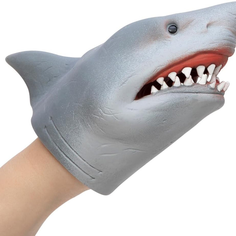 SCHYLLING Realistic Hand Puppet Shark Toy, Durable Rubber Aquatic Animal Figure for Imaginative Play, Storytelling, and Educational Fun.