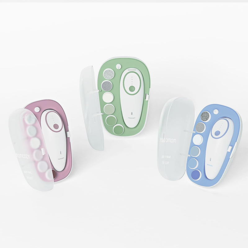 Momcozy Baby Nail File Electric, Gentle Night Light Baby Nail Trimmer | Lowest 3500RPM Safe Baby Nail File,7 Grinding Pads Replacement, Suitable for Whole Family,Newborn Essentials Must-haves,Green